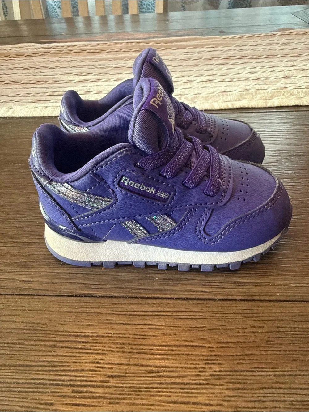 Reebok Kids Purple Glitter Accent Sneaker